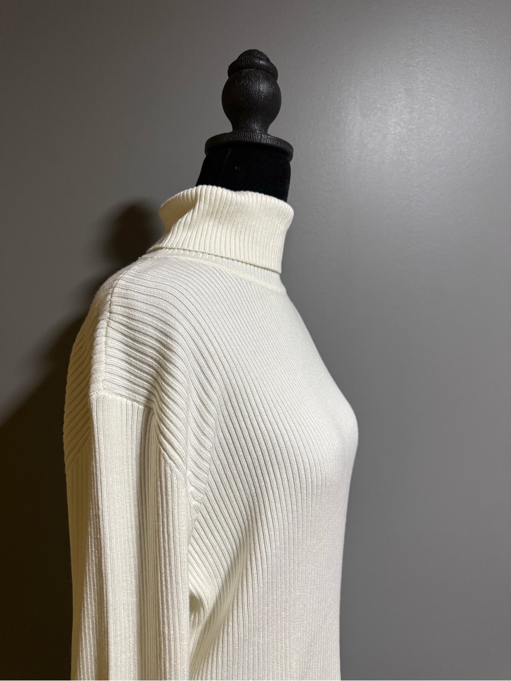 Boston Proper Ivory Ribbed Turtleneck Sweater - Picture 6 of 10